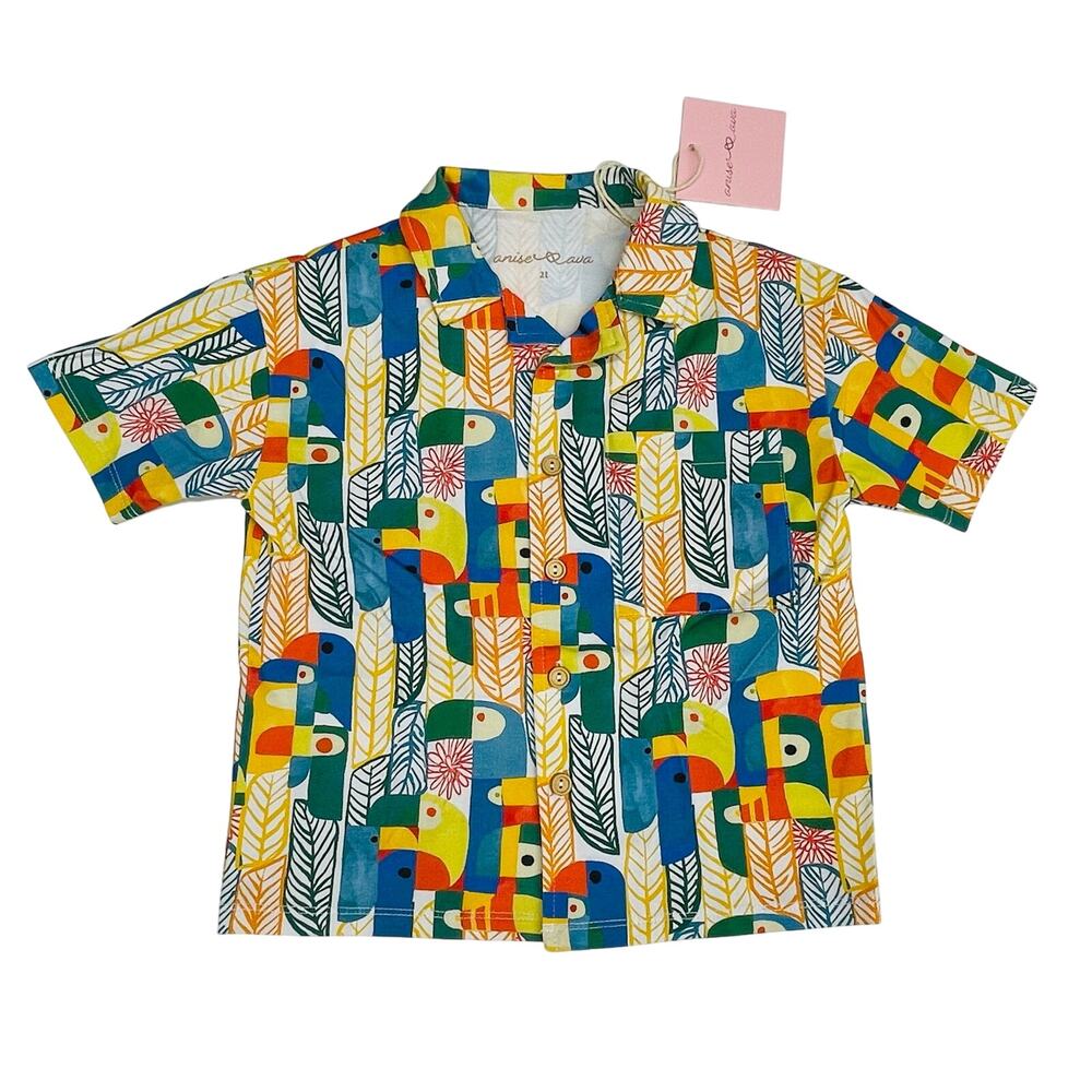 NWT Anise & Ava 2T Cory Kids Tee in Parrots